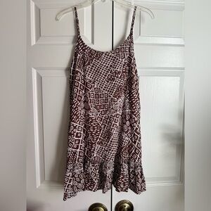 Urban Outfitters brown & white babydoll dress size M Y2K Boho Coastal Cowgirl